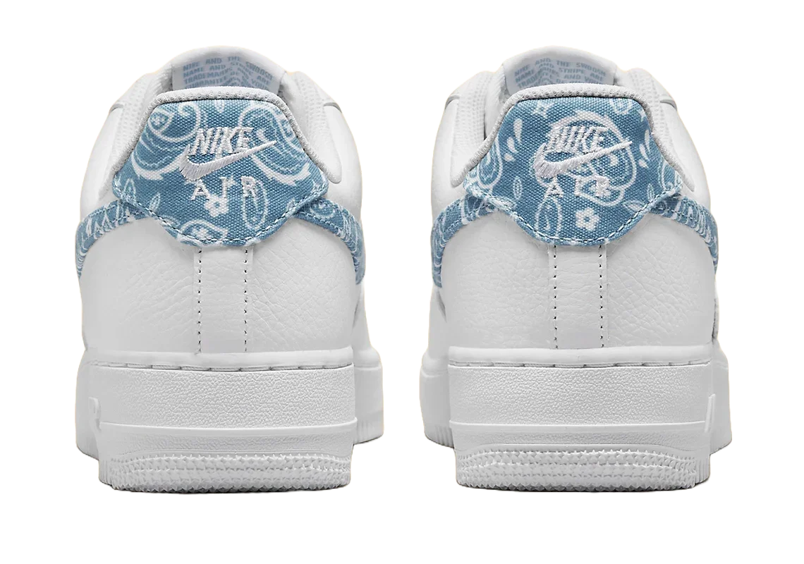 Nike Air Force 1 Low '07 Essential White Worn Blue Paisley